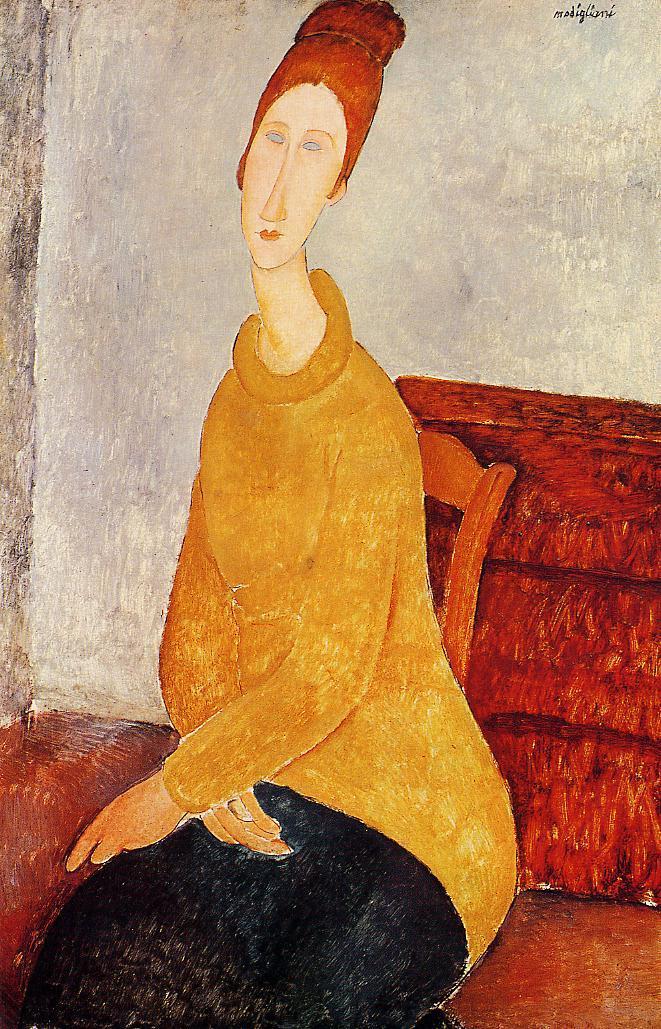Yellow Sweater - Amedeo Modigliani Paintings